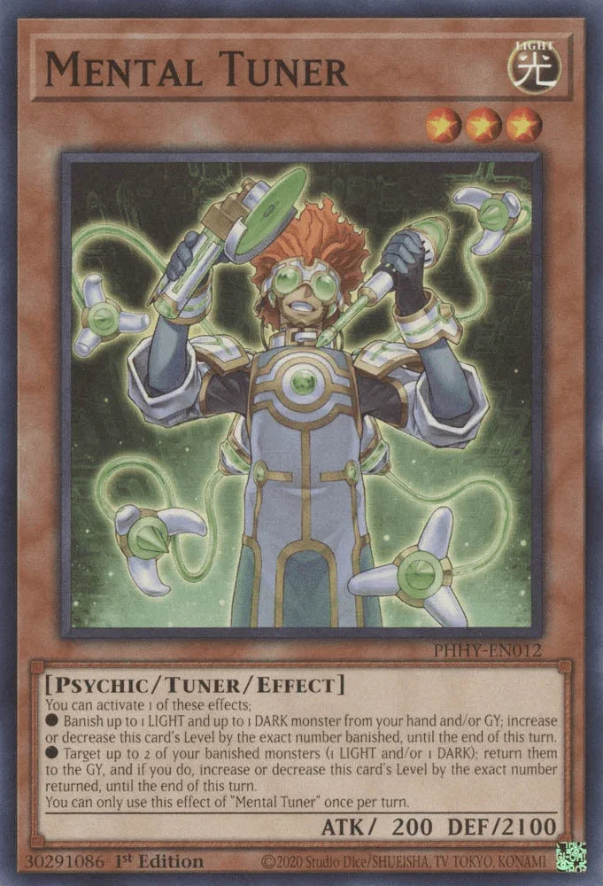 1st Edition, Common, Light, Photon Hypernova, Psychic, Tuner/Effect Monster Mental Tuner [PHHY-EN012] Common - Trading Card World