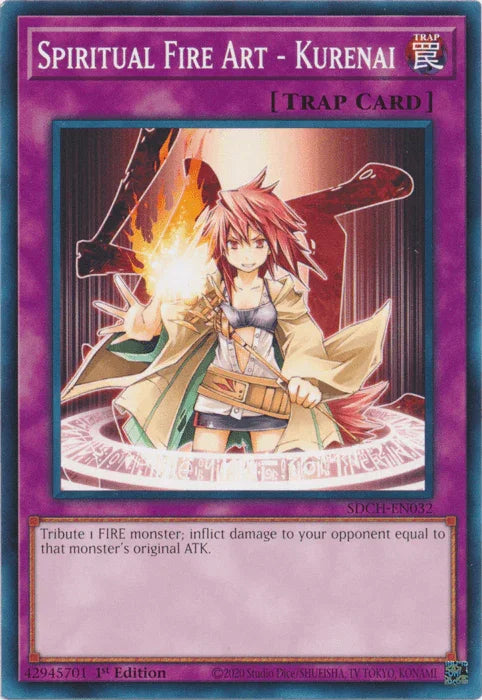 1st Edition, Common, Normal Trap, Structure Deck: Spirit Charmers, Trap Spiritual Fire Art - Kurenai [SDCH-EN032] Common - Trading Card World