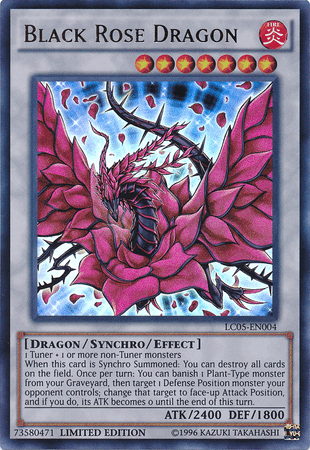 Dragon, Fire, Legendary Collection 5D's, Limited, Synchro/Effect Monster, Ultra Rare Black Rose Dragon (LC05-EN004) [LC05-EN004] Ultra Rare - Trading Card World