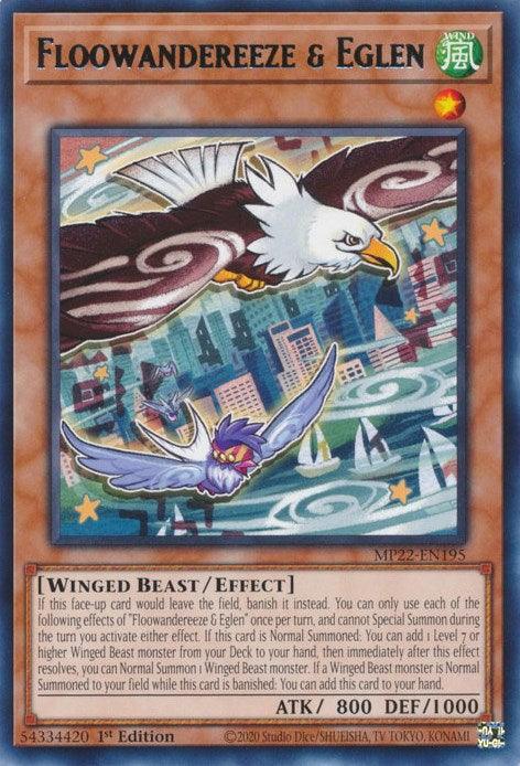 1st Edition, 2022 Tin of the Pharaoh's Gods, Effect Monster, Rare, Wind, Winged Beast Floowandereeze & Eglen [MP22-EN195] Rare - Trading Card World
