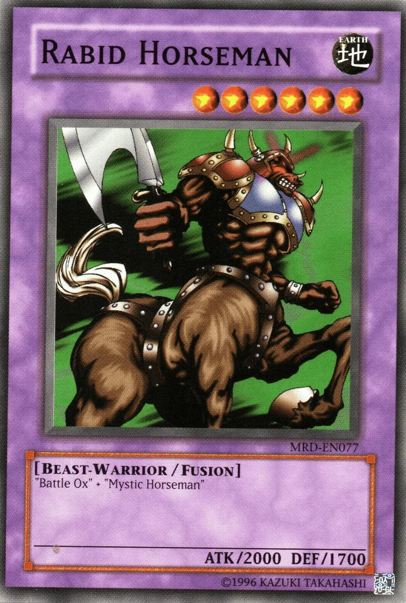 Beast-Warrior, Common, Earth, Fusion Monster, Metal Raiders, Unlimited Rabid Horseman [MRD-EN077] Common - Trading Card World