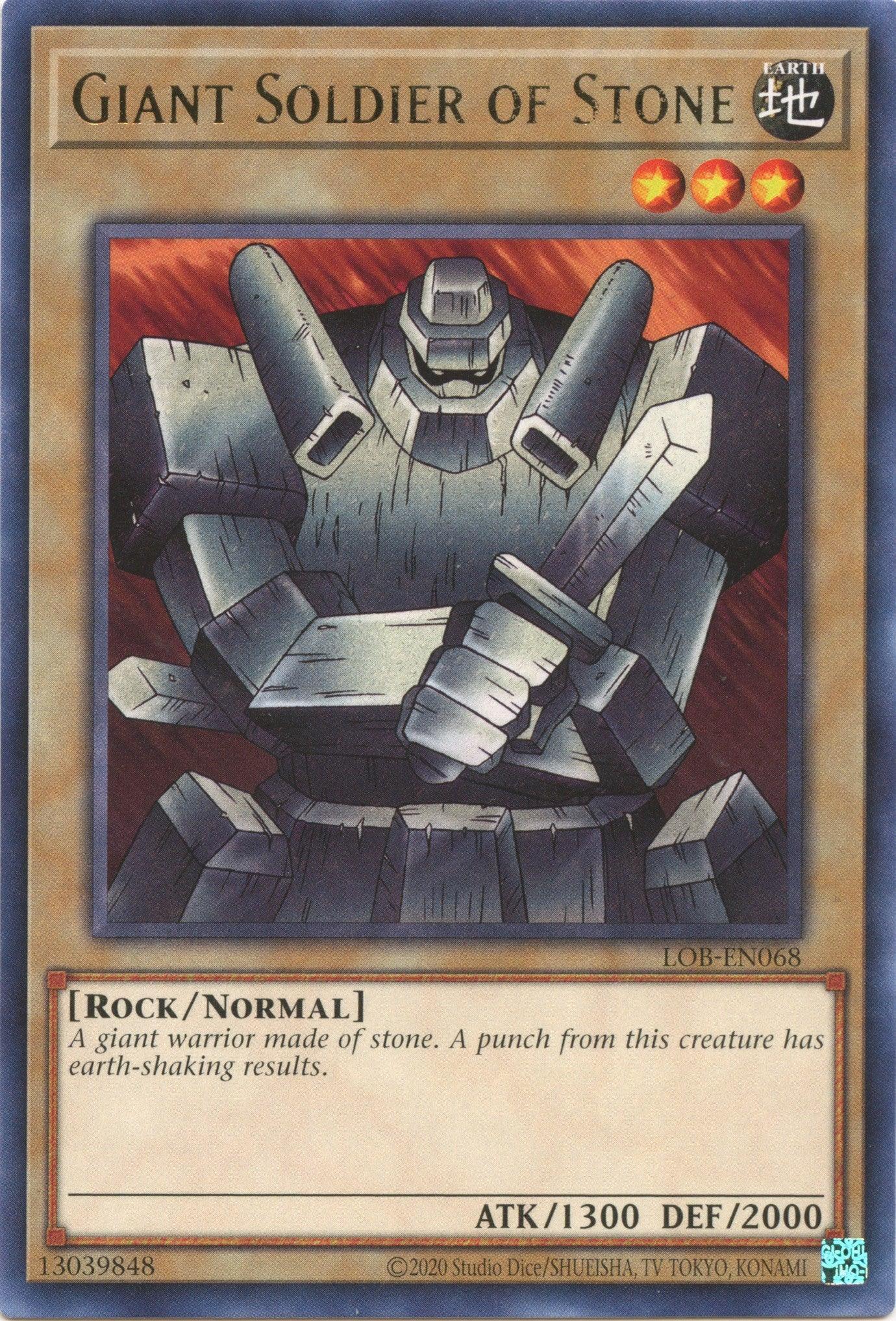 Earth, Legend of Blue Eyes White Dragon (25th Anniversary Edition), Normal Monster, Rare, Rock, Unlimited Giant Soldier of Stone (25th Anniversary) [LOB-EN068] Rare - Trading Card World