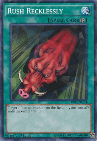 1st Edition, Battle Pack 3: Monster League, Quick Play Spell, Shatterfoil Rare, Spell Rush Recklessly [BP03-EN134] Shatterfoil Rare - Trading Card World