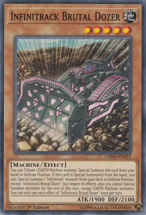 1st Edition, Chaos Impact, Common, Earth, Effect Monster, Machine, Unlimited Infinitrack Brutal Dozer [CHIM-EN022] Common - Trading Card World