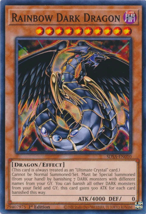 1st Edition, Common, Dark, Dragon, Effect Monster, Structure Deck: Sacred Beasts Rainbow Dark Dragon [SDSA-EN010] Common - Trading Card World