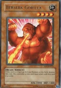 Beast, Earth, Effect Monster, Invasion of Chaos, Rare, Unlimited Berserk Gorilla [IOC-EN013] Rare - Trading Card World