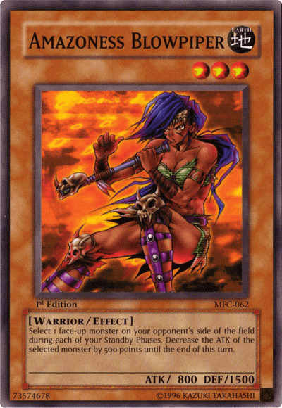 1st Edition, Common, Earth, Effect Monster, Magician's Force, Unlimited, Warrior Amazoness Blowpiper [MFC-062] Common - Trading Card World