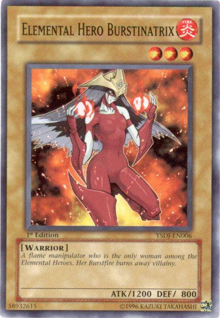 1st Edition, Common, Fire, Normal Monster, Starter Deck: Jaden Yuki, Unlimited, Warrior Elemental HERO Burstinatrix [YSDJ-EN006] Common - Trading Card World