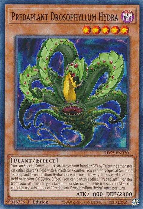 1st Edition, Common, Dark, Effect Monster, Legendary Duelists: Season 3, Plant Predaplant Drosophyllum Hydra [LDS3-EN070] Common - Trading Card World