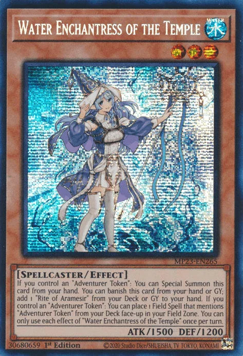 1st Edition, Dueling Heroes Collectors Tin - Mega Pack (25th Anniversary Edition), Effect Monster, Prismatic Secret Rare, Spellcaster, Water Water Enchantress of the Temple [MP23-EN265] Prismatic Secret Rare - Trading Card World