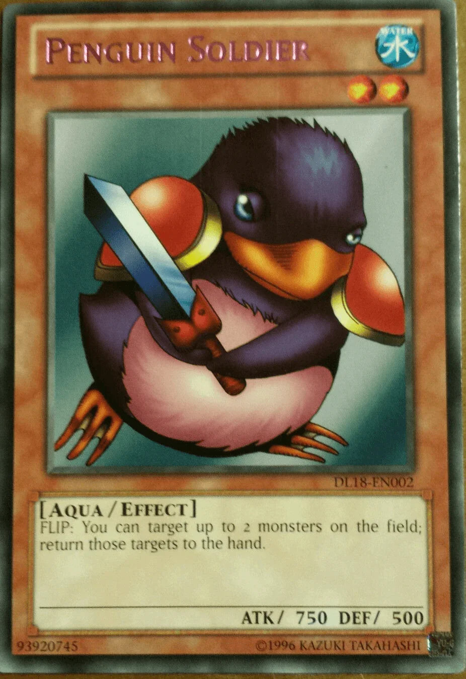 Aqua, Duelist League Promo, Effect Monster, Rare, Unlimited, Water Penguin Soldier (Purple - DL18) [DL18-EN002] Rare - Trading Card World