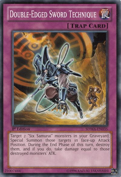1st Edition, Common, Normal Trap, Structure Deck: Samurai Warlords, Trap Double-Edged Sword Technique [SDWA-EN035] Common - Trading Card World