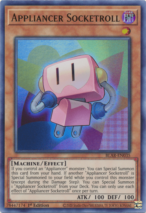 1st Edition, Battles of Legend: Armageddon, Dark, Effect Monster, Machine, Ultra Rare Appliancer Socketroll [BLAR-EN035] Ultra Rare - Trading Card World