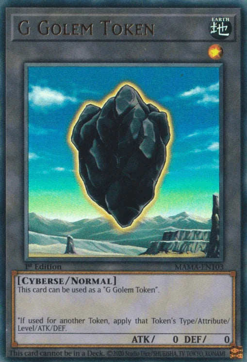 1st Edition, Cyberse, Earth, Magnificent Mavens, Token, Ultra Rare G Golem Token [MAMA-EN103] Ultra Rare - Trading Card World