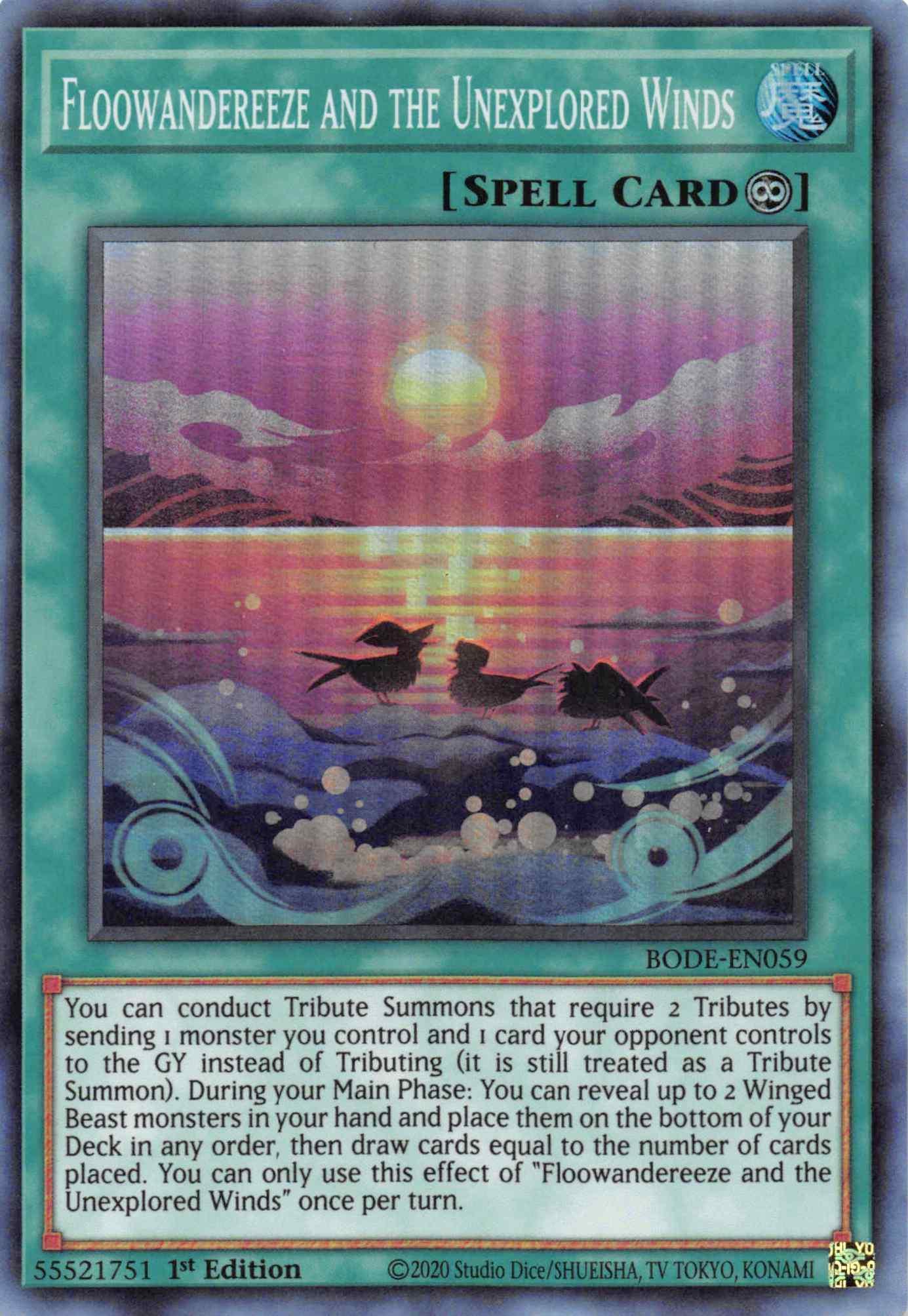 1st Edition, Burst of Destiny, Continuous Spell, Spell, Super Rare Floowandereeze and the Unexplored Wind [BODE-EN059] Super Rare - Trading Card World