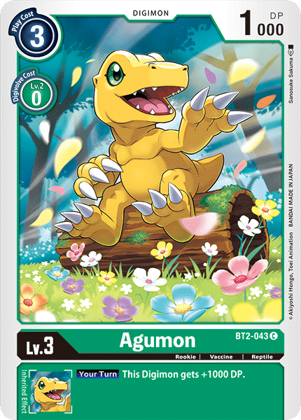 BT2-043, Common, Digimon, Green, Release Special Booster Ver.1.0, Reptile, Rookie, Vaccine Agumon [BT2-043] [Release Special Booster Ver.1.0] - Trading Card World