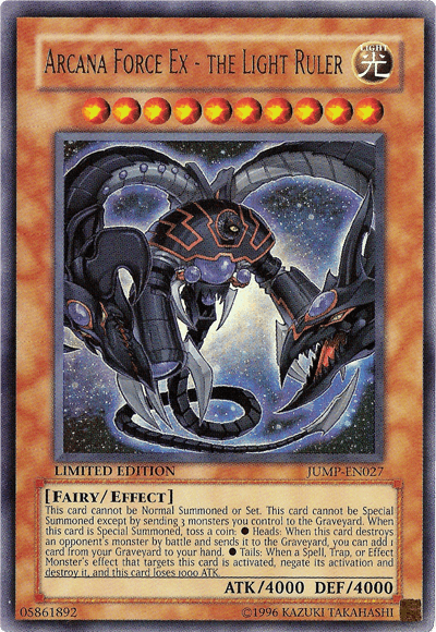 Effect Monster, Fairy, Light, Limited, Shonen Jump Magazine Promos, Ultra Rare Arcana Force Ex - the Light Ruler [JUMP-EN027] Ultra Rare - Trading Card World