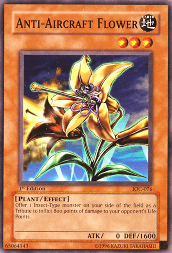 1st Edition, Common, Earth, Effect Monster, Invasion of Chaos, Plant, Unlimited Anti-Aircraft Flower [IOC-076] Common - Trading Card World