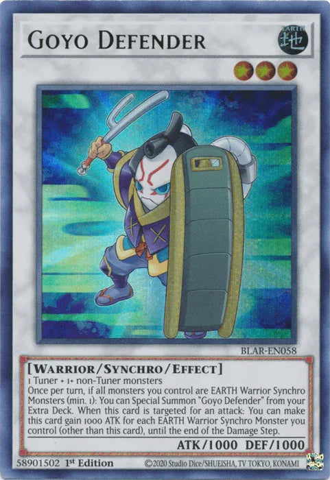 1st Edition, Battles of Legend: Armageddon, Earth, Synchro/Effect Monster, Ultra Rare, Warrior Goyo Defender [BLAR-EN058] Ultra Rare - Trading Card World