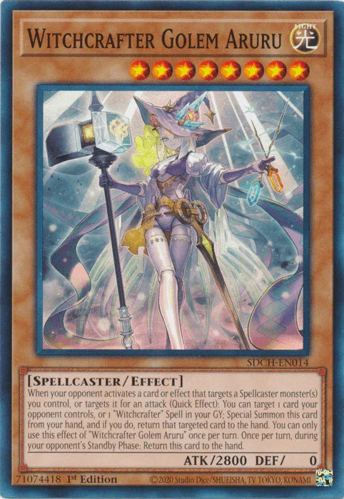 1st Edition, Common, Effect Monster, Light, Spellcaster, Structure Deck: Spirit Charmers Witchcrafter Golem Aruru [SDCH-EN014] Common - Trading Card World