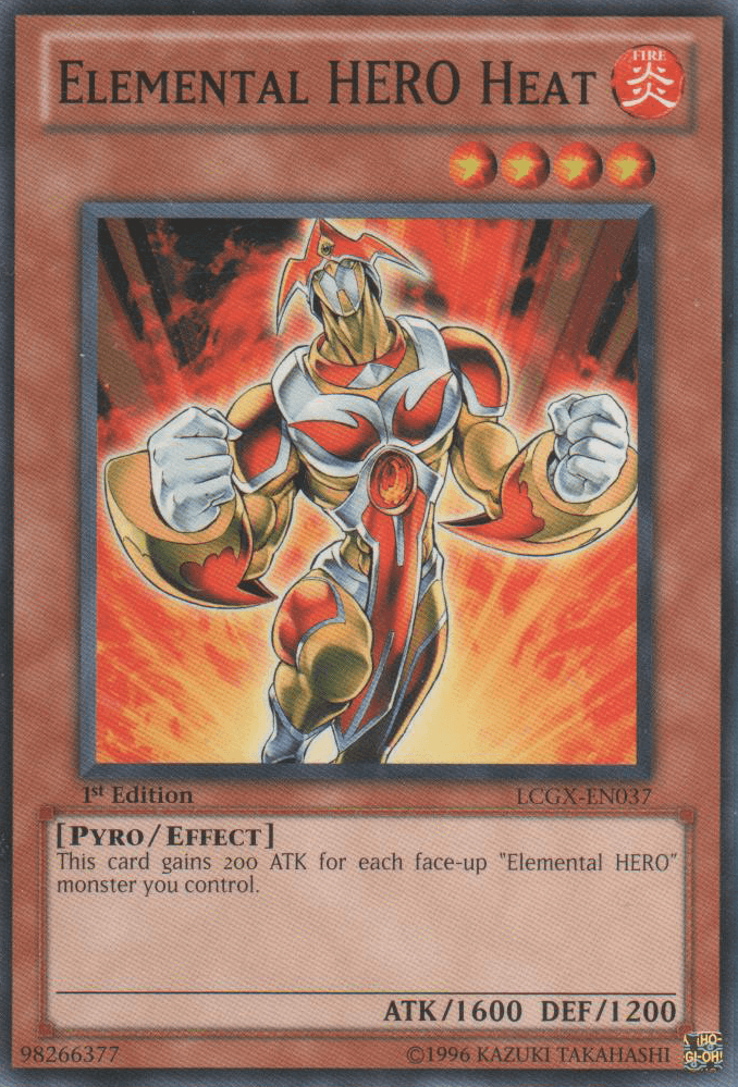 1st Edition, Common, Effect Monster, Fire, Legendary Collection 2, Pyro, Unlimited Elemental HERO Heat [LCGX-EN037] Common - Trading Card World