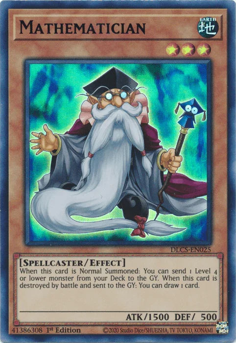 1st Edition, Dragons of Legend: The Complete Series, Earth, Effect Monster, Spellcaster, Ultra Rare Mathematician (Blue) [DLCS-EN025] Ultra Rare - Trading Card World