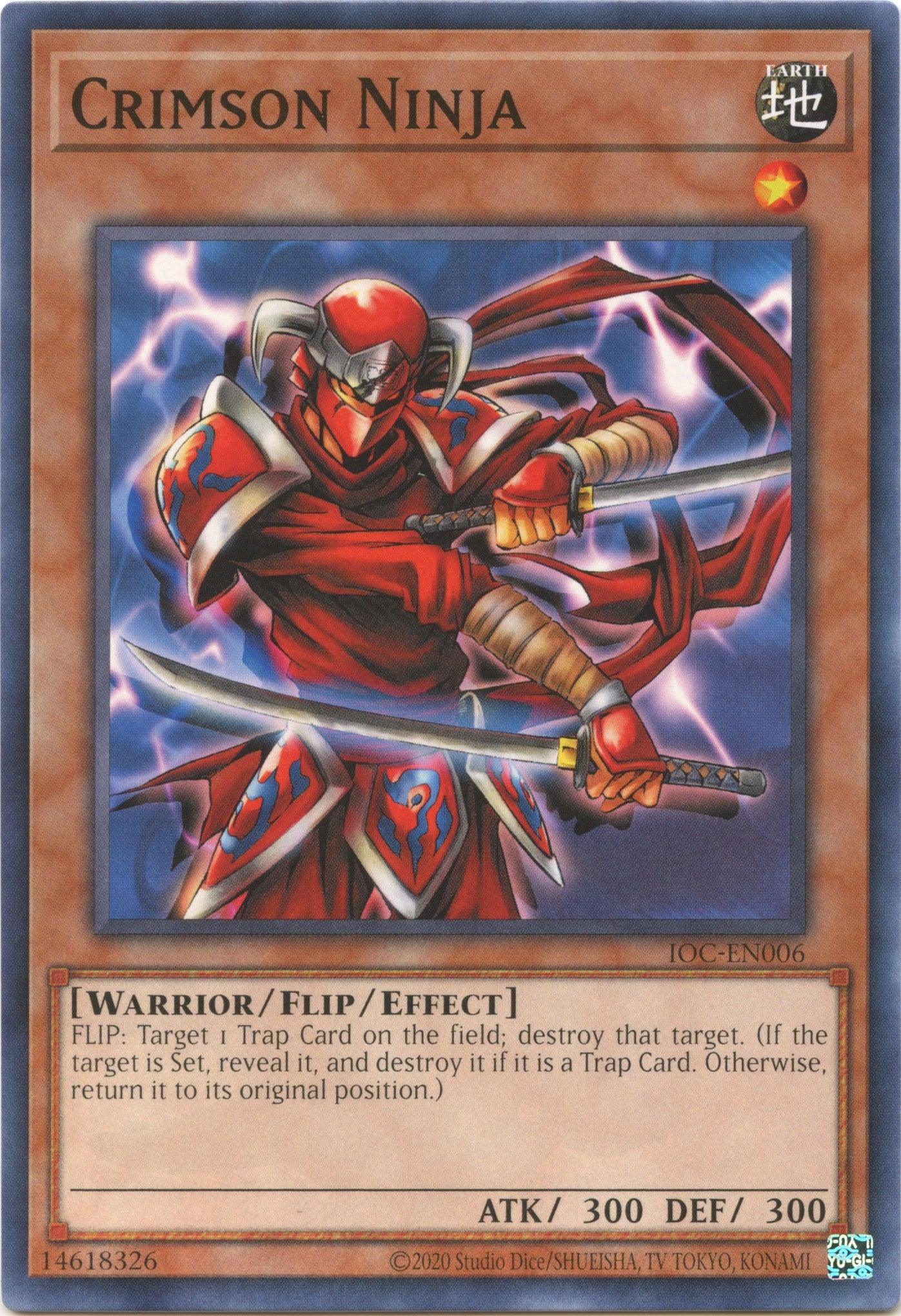 Common, Earth, Invasion of Chaos (25th Anniversary Edition), Normal Monster, Unlimited, Warrior Crimson Ninja (25th Anniversary) [IOC-EN006] Common - Trading Card World