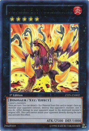 1st Edition, 2013 Zexal Collection Tin, Dinosaur, Fire, Ultra Rare, Xyz/Effect Monster Number 61: Volcasaurus [ZTIN-EN002] Ultra Rare - Trading Card World