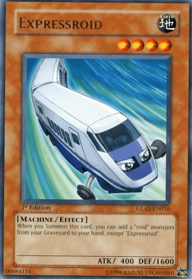 1st Edition, Earth, Effect Monster, Gladiator's Assault, Machine, Rare, Unlimited Expressroid [GLAS-EN016] Rare - Trading Card World