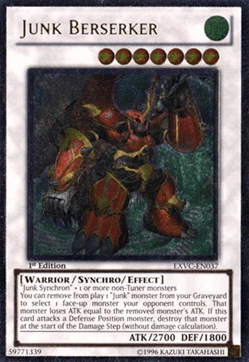 1st Edition, Extreme Victory, Synchro/Effect Monster, Ultimate Rare, Unlimited, Warrior, Wind Junk Berserker [EXVC-EN037] Ultimate Rare - Trading Card World