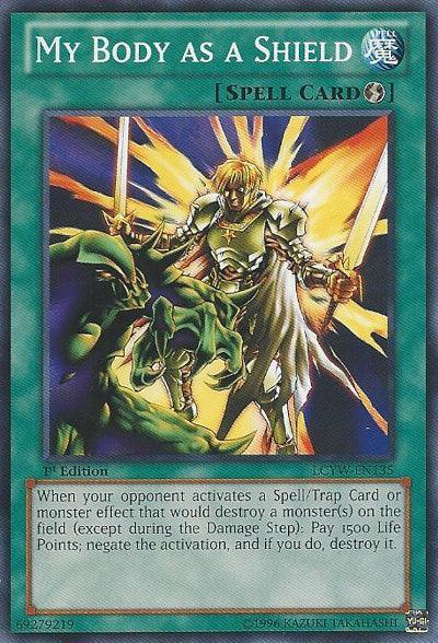 1st Edition, Common, Legendary Collection 3: Yugi's World, Quick Play Spell, Spell, Unlimited My Body as a Shield [LCYW-EN135] Common - Trading Card World