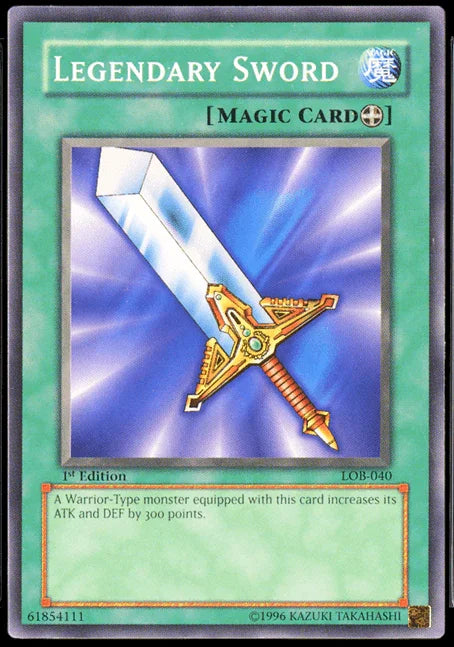 1st Edition, Common, Equip Spell, Spell, The Legend of Blue Eyes White Dragon, Unlimited Legendary Sword [LOB-040] Common - Trading Card World