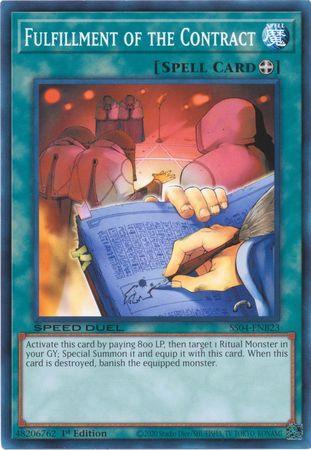 1st Edition, Common, Equip Spell, Speed Duel: Match of the Millennium, Spell Fulfillment of the Contract [SS04-ENB23] Common - Trading Card World