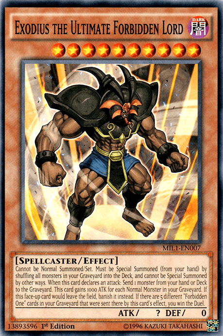1st Edition, Common, Dark, Effect Monster, Millennium Pack, Spellcaster Exodius the Ultimate Forbidden Lord [MIL1-EN007] Common - Trading Card World