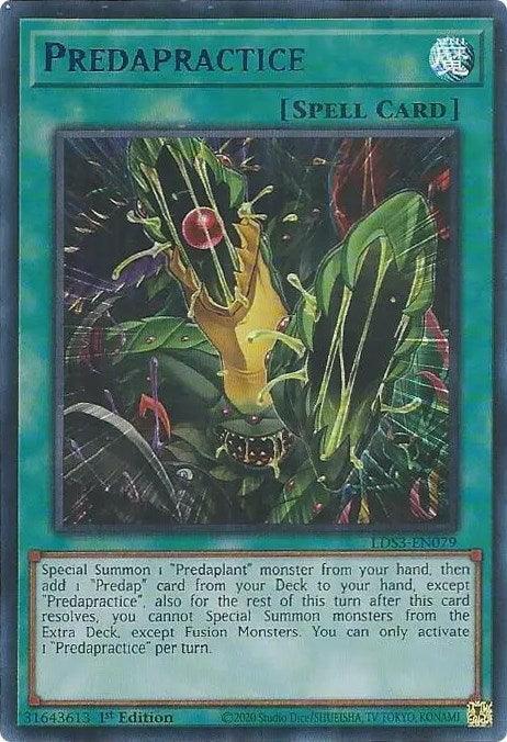 1st Edition, Legendary Duelists: Season 3, Normal Spell, Spell, Ultra Rare Predapractice (Blue) [LDS3-EN079] Ultra Rare - Trading Card World