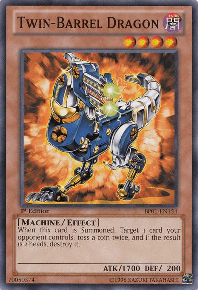 1st Edition, Battle Pack: Epic Dawn, Common, Dark, Effect Monster, Machine, Unlimited Twin-Barrel Dragon [BP01-EN154] Common - Trading Card World