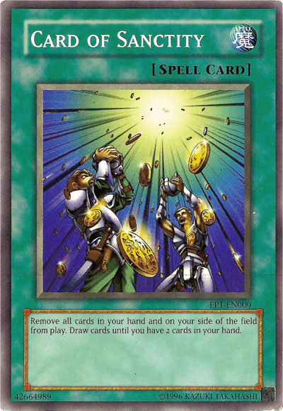 Common, Movie Exclusive Pack, Normal Spell, Spell, Unlimited Card of Sanctity (Kids WB Duel of Destiny Promo) [EP1-EN000] Common - Trading Card World