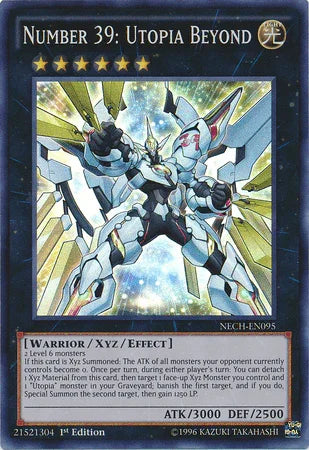 1st Edition, Light, Super Rare, The New Challengers, Unlimited, Warrior, Xyz/Effect Monster Number 39: Utopia Beyond [NECH-EN095] Super Rare - Trading Card World