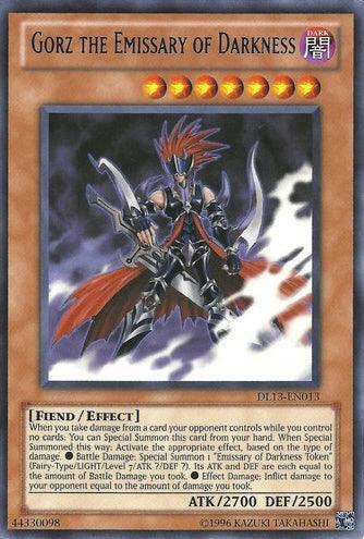 Dark, Duelist League Promo, Effect Monster, Fiend, Rare, Unlimited Gorz the Emissary of Darkness (Blue) [DL13-EN013] Rare - Trading Card World