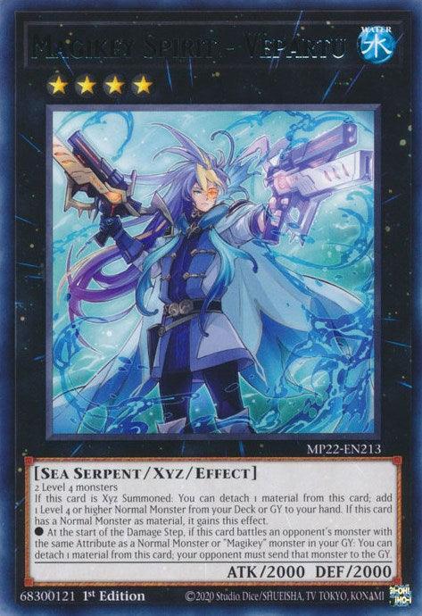 1st Edition, 2022 Tin of the Pharaoh's Gods, Rare, Sea Serpent, Water, Xyz/Effect Monster Magikey Spirit - Vepartu [MP22-EN213] Rare - Trading Card World