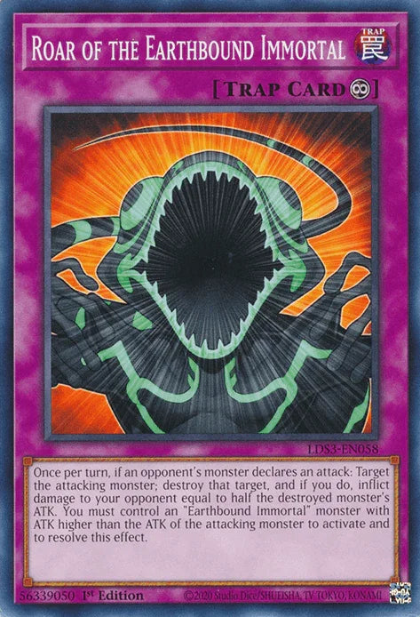 1st Edition, Common, Continuous Trap, Legendary Duelists: Season 3, Trap Roar of the Earthbound Immortal [LDS3-EN058] Common - Trading Card World