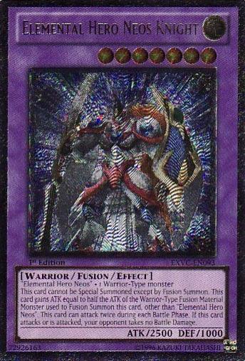 1st Edition, Extreme Victory, Fusion/Effect Monster, Light, Ultimate Rare, Unlimited, Warrior Elemental Hero Neos Knight [EXVC-EN093] Ultimate Rare - Trading Card World