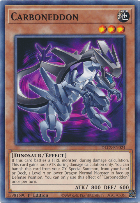 1st Edition, Common, Dinosaur, Dragons of Legend: The Complete Series, Earth, Effect Monster Carboneddon [DLCS-EN024] Common - Trading Card World