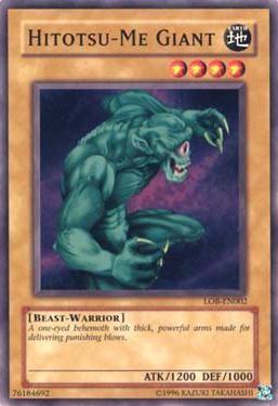 Beast-Warrior, Common, Earth, Normal Monster, The Legend of Blue Eyes White Dragon, Unlimited Hitotsu-Me Giant [LOB-EN002] Common - Trading Card World