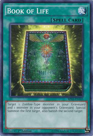 1st Edition, Battle Pack 3: Monster League, Common, Normal Spell, Spell Book of Life [BP03-EN145] Common - Trading Card World