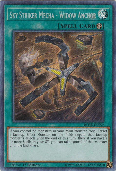 1st Edition, Battles of Legend: Hero's Revenge, Quick Play Spell, Secret Rare, Spell Sky Striker Mecha - Widow Anchor [BLHR-EN092] Secret Rare - Trading Card World