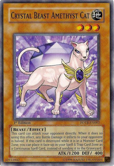 1st Edition, Beast, Common, Earth, Effect Monster, Force of the Breaker, Unlimited Crystal Beast Amethyst Cat [FOTB-EN002] Common - Trading Card World