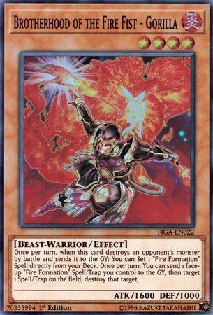 1st Edition, Beast-Warrior, Effect Monster, Fire, Fists of the Gadgets, Super Rare Brotherhood of the Fire Fist - Gorilla [FIGA-EN022] Super Rare - Trading Card World