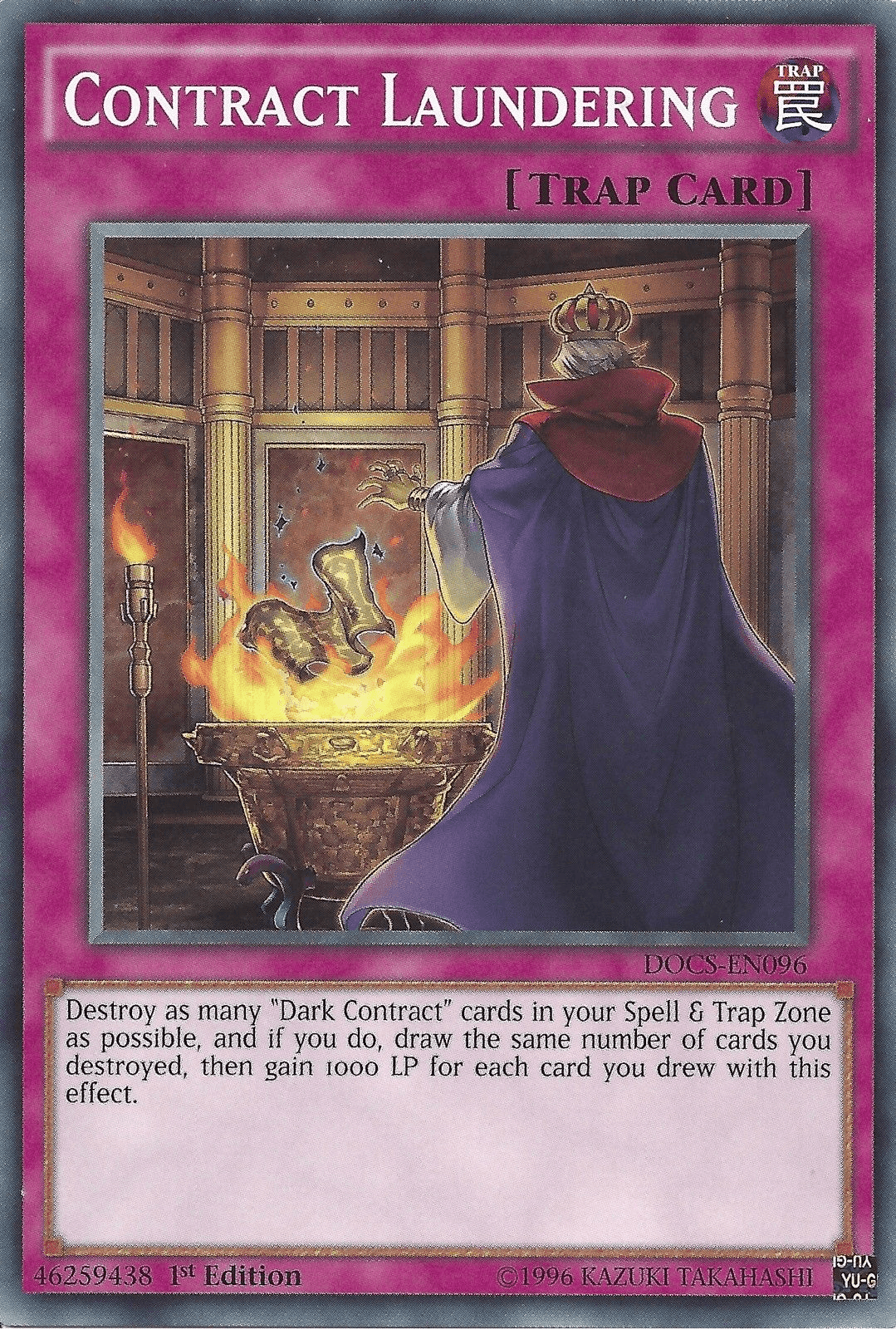 1st Edition, Common, Dimension of Chaos, Normal Trap, Trap, Unlimited Contract Laundering [DOCS-EN096] Common - Trading Card World