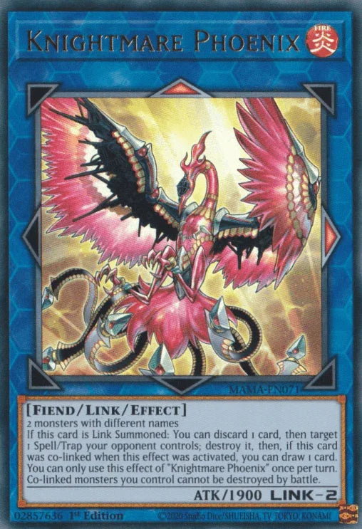 1st Edition, Fiend, Fire, Link/Effect Monster, Magnificent Mavens, Ultra Rare Knightmare Phoenix [MAMA-EN071] Ultra Rare - Trading Card World